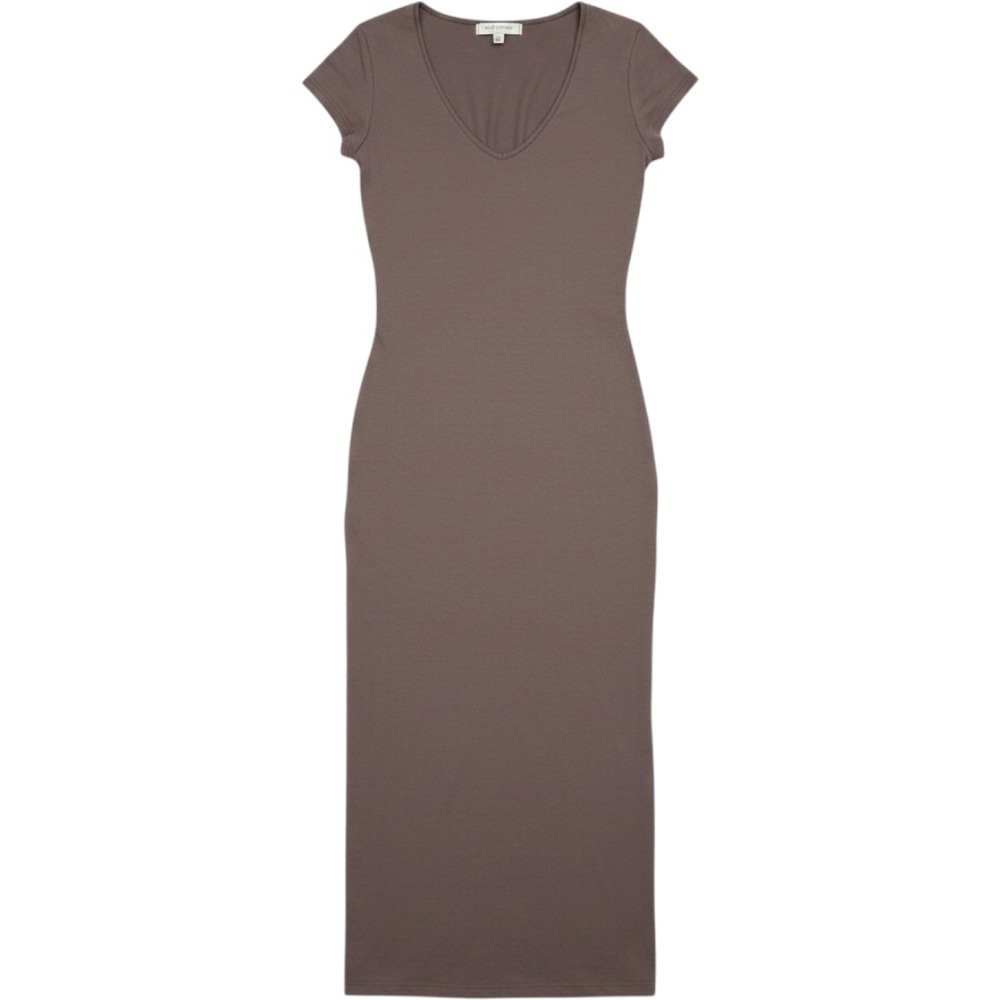 See You Monday Los Angeles V-Neck Brown Midi Dress‎ Short Sleeve Size M